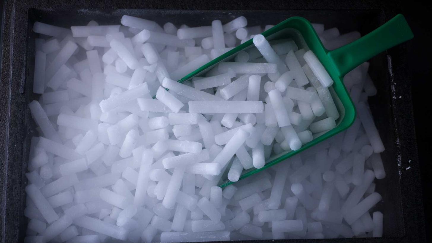 Pellet suchego lodu 16 mm — nuggety, większa średnica